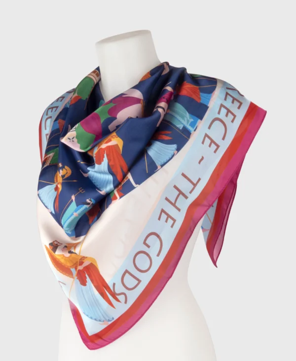 greek gods silk cotton scarf