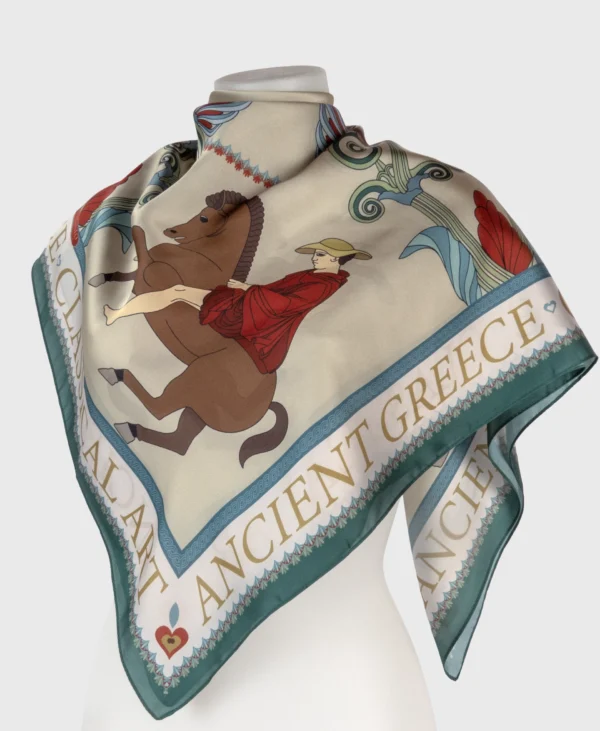 ancient greece classical art silk cotton scarf