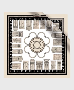 rethymnon doors silk cotton scarf