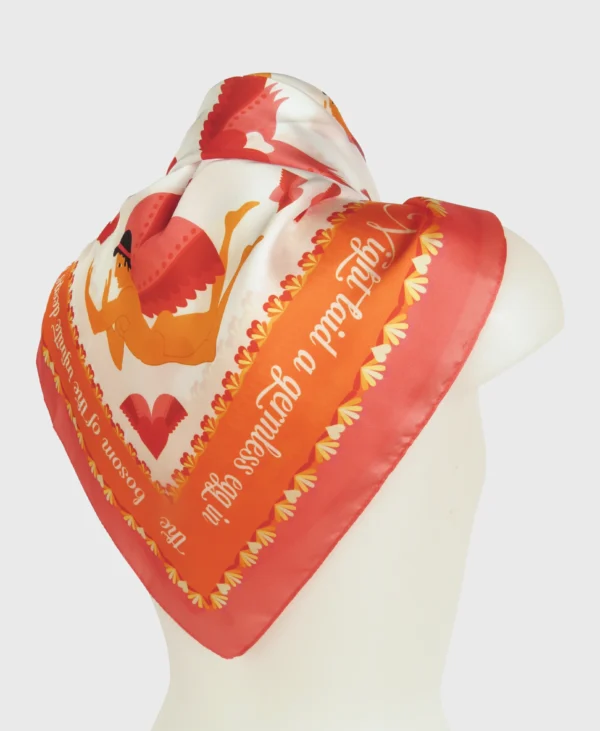 greek eros silk cotton scarf