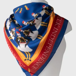 greek evzones silk cotton scarf