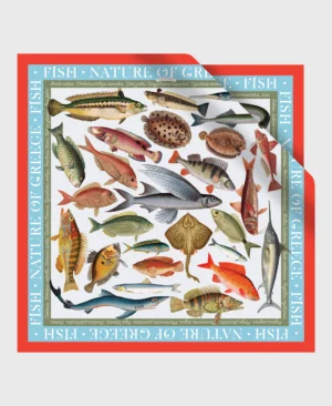greek fish silk scarf