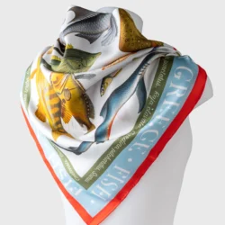 greek fish silk scarf