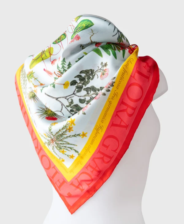greek flora silk scarf