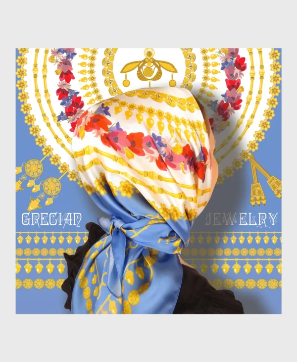 grecian jewelry silk cotton scarf