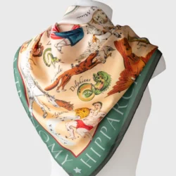 greek astronomy silk cotton scarf