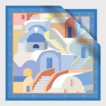 greek island santorini silk cotton scarf