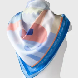 greek island santorini silk cotton scarf