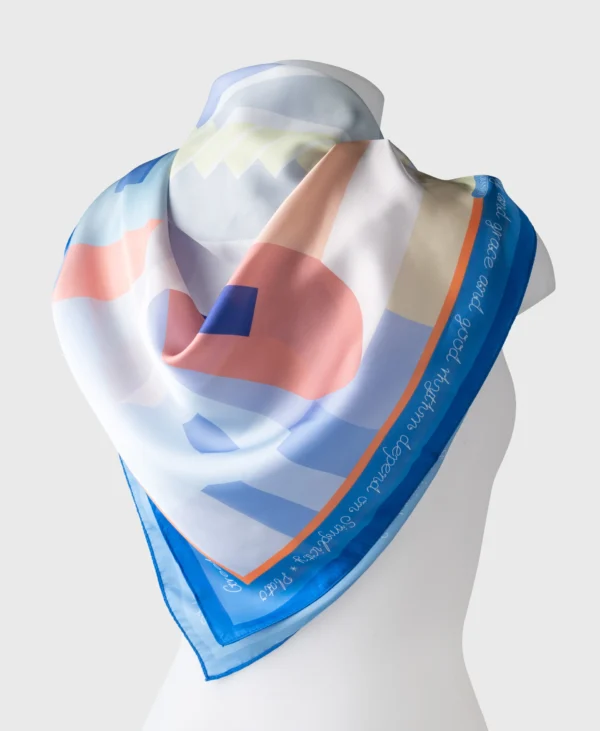 greek island santorini silk cotton scarf