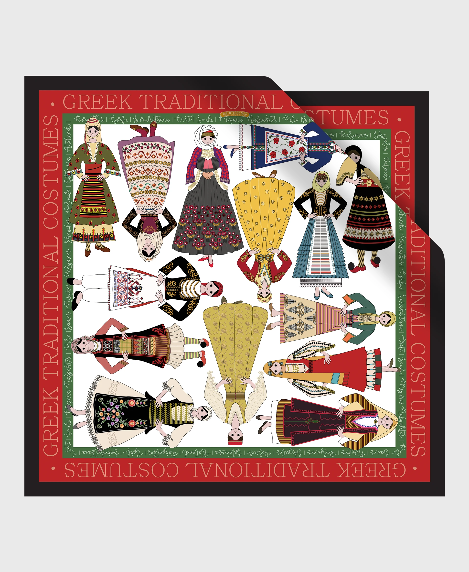 greek costumes silk scarf