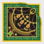 greek ancient treasures silk scarf