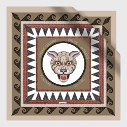 panther greek culture mosaic silk scarf