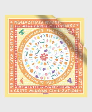 phaistos disk silk cotton scarf