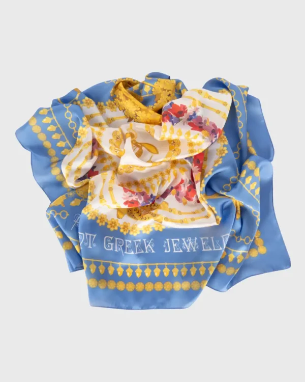 Grecian Jewelry Silk-Cotton Scarf - Image 3