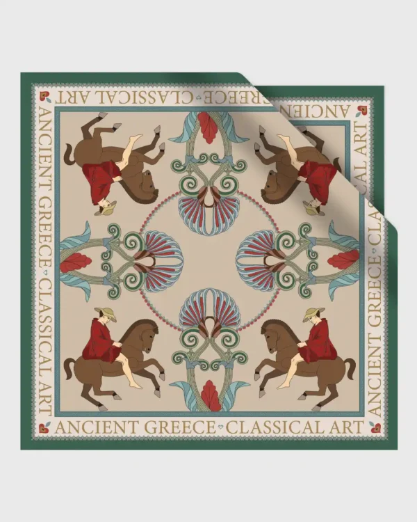 Parthenon Horse Silk-Cotton Scarf - Image 2