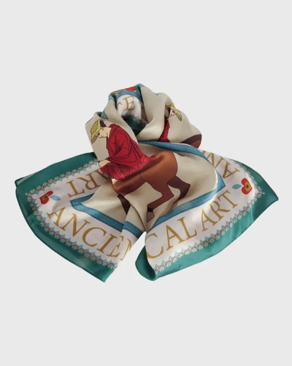 Parthenon Horse Silk-Cotton Scarf - Image 4