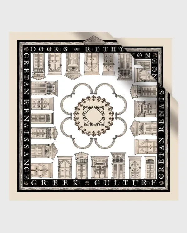 Doors of Rethymnon Silk-Cotton Scarf - Image 2