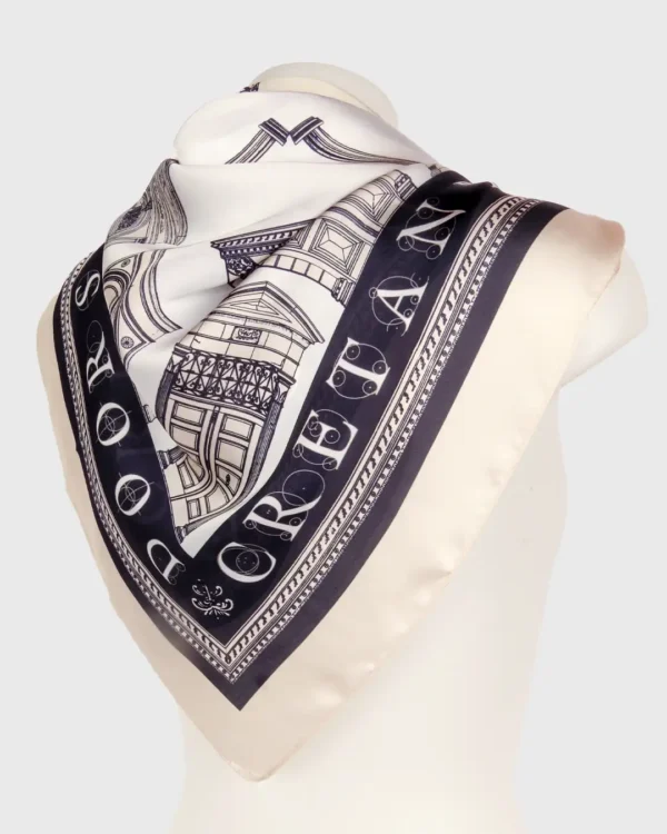 Doors of Rethymnon Silk-Cotton Scarf - Image 3
