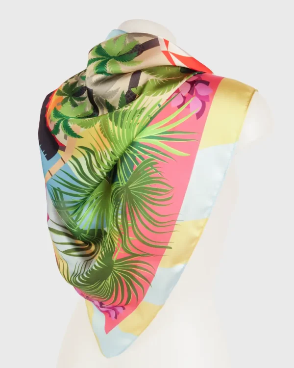 Rethymnon Love Silk-Cotton Scarf - Image 3