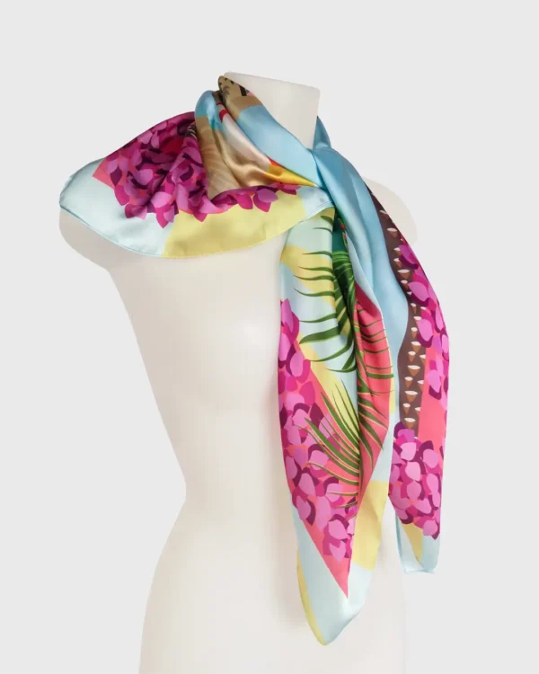 Rethymnon Love Silk-Cotton Scarf - Image 4
