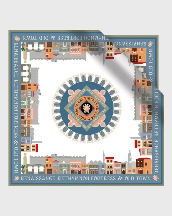 Rethymnon Skyline Silk-Cotton Scarf - Image 2