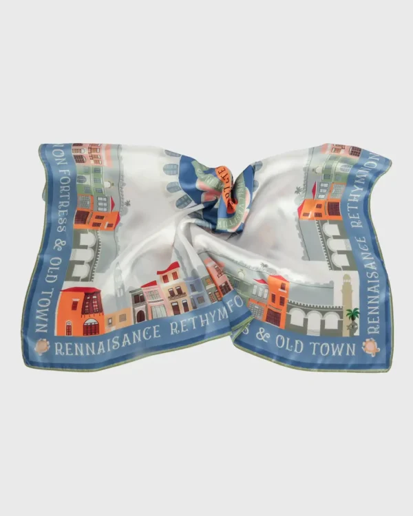 Rethymnon Skyline Silk-Cotton Scarf - Image 5