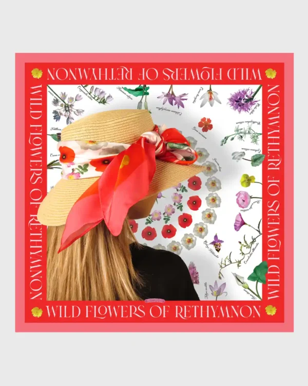 Wild Flowers of Rethymnon Silk-Cotton Scarf