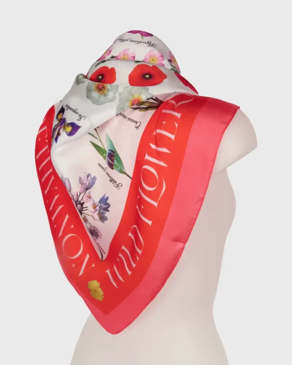 Wild Flowers of Rethymnon Silk-Cotton Scarf - Image 3