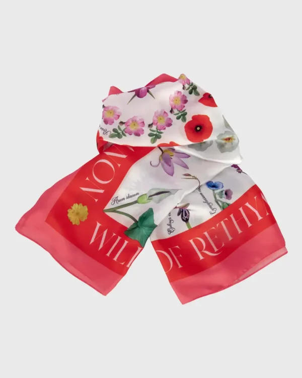 Wild Flowers of Rethymnon Silk-Cotton Scarf - Image 4