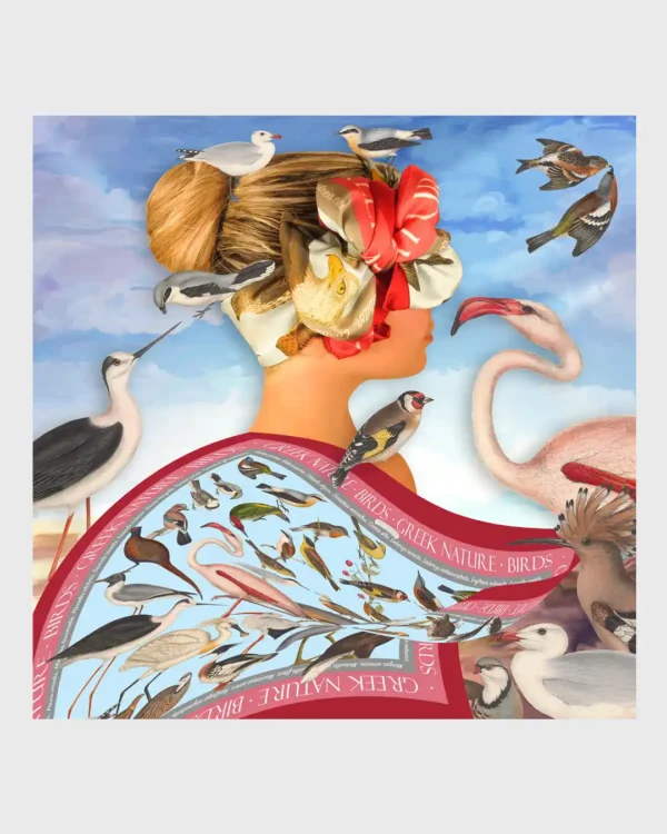 Birds of Greece Silk Scarf