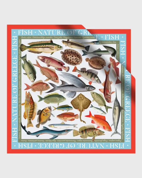 Fish of Greece Silk Scarf - Image 2