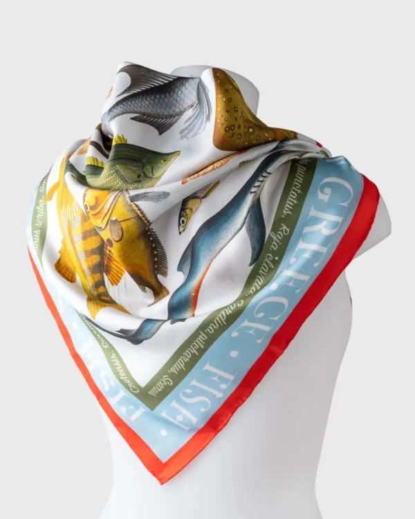 Fish of Greece Silk Scarf - Image 3