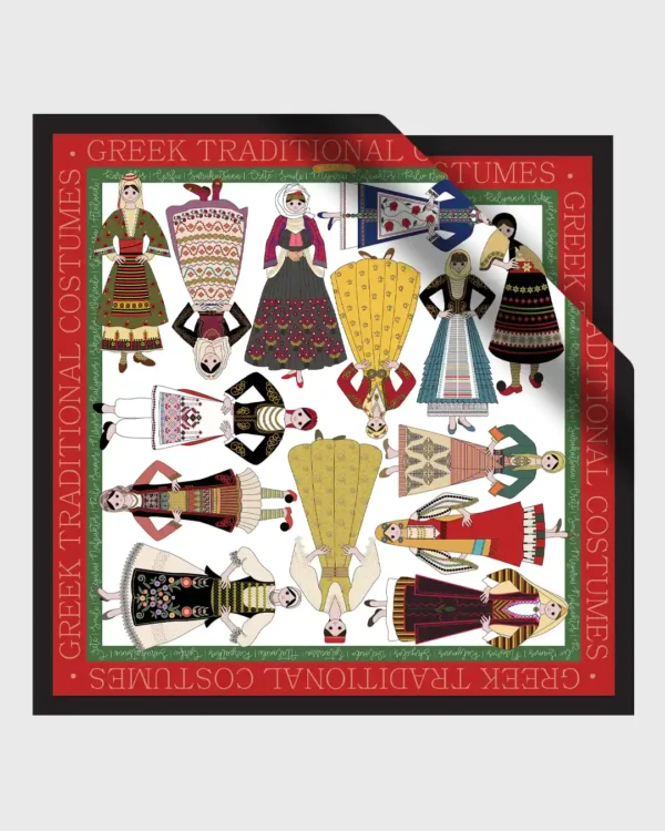 Greek Traditional Costumes Silk Scarf - Image 2