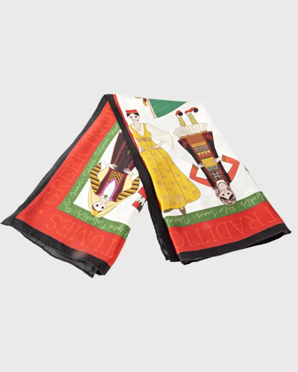 Greek Traditional Costumes Silk Scarf - Image 4