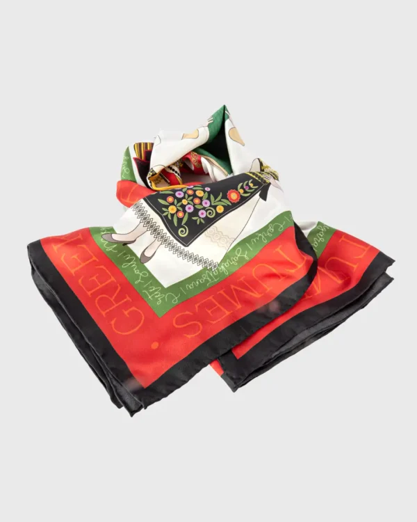 Greek Traditional Costumes Silk Scarf - Image 5