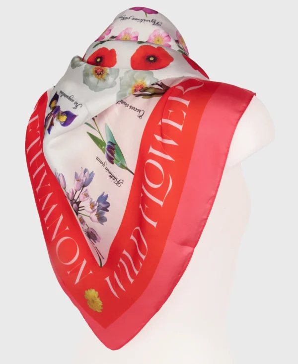 rethymno wild flowers silk cotton scarf