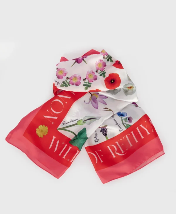 rethymno wild flowers silk cotton scarf