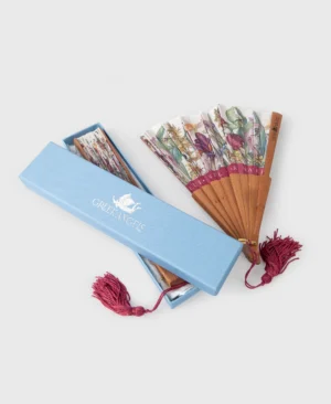 greek wild flowers hand fan