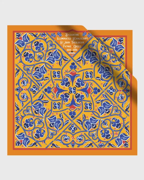 Byzantine Illuminated Manuscript Silk Scarf