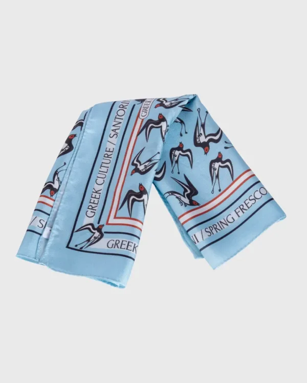 Santorini Spring Silk Scarf double face print - Image 4