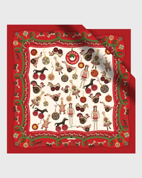 Greek Toy Story Silk Scarf