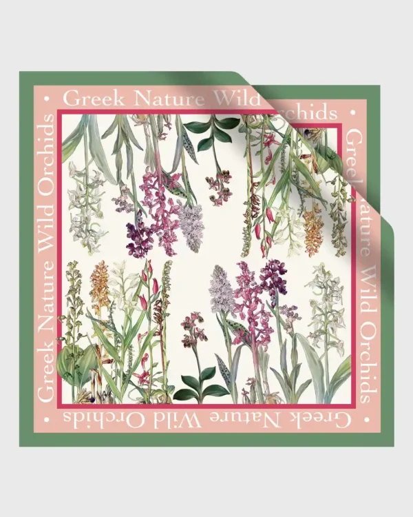 Orchids of Greece Silk Scarf double face print