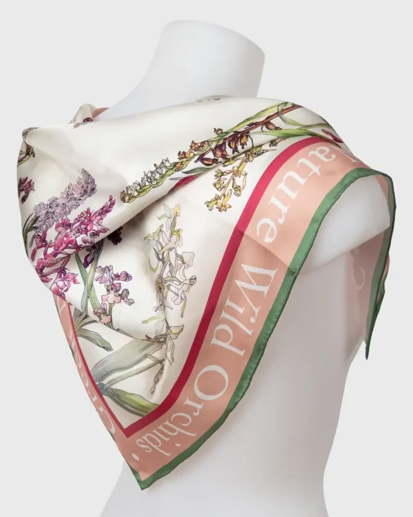 Orchids of Greece Silk Scarf double face print - Image 2