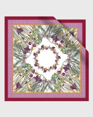 Wild Flowers of Greece Silk Scarf double face print