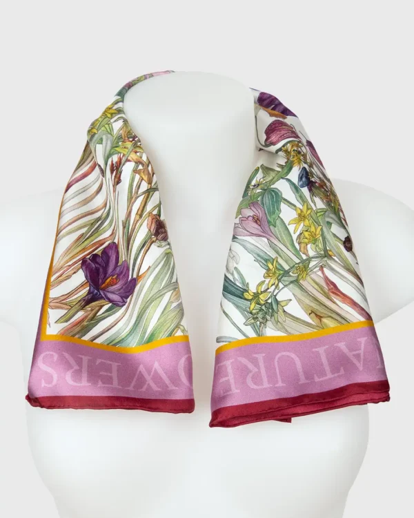 Wild Flowers of Greece Silk Scarf double face print - Image 3