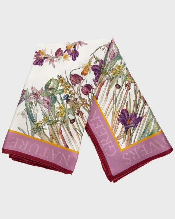Wild Flowers of Greece Silk Scarf double face print - Image 4