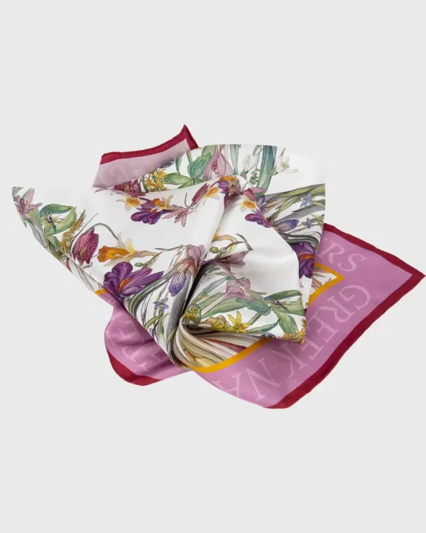 Wild Flowers of Greece Silk Scarf double face print - Image 5