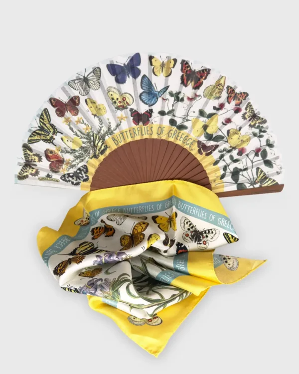 Greek Butterflies Hand Fan - Image 3