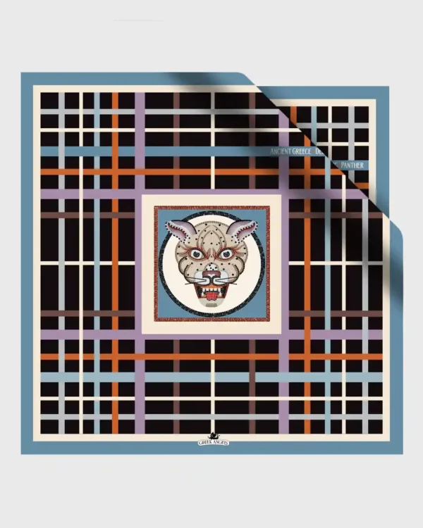 Ancient Greece Delos Mosaic Silk Scarf double face print