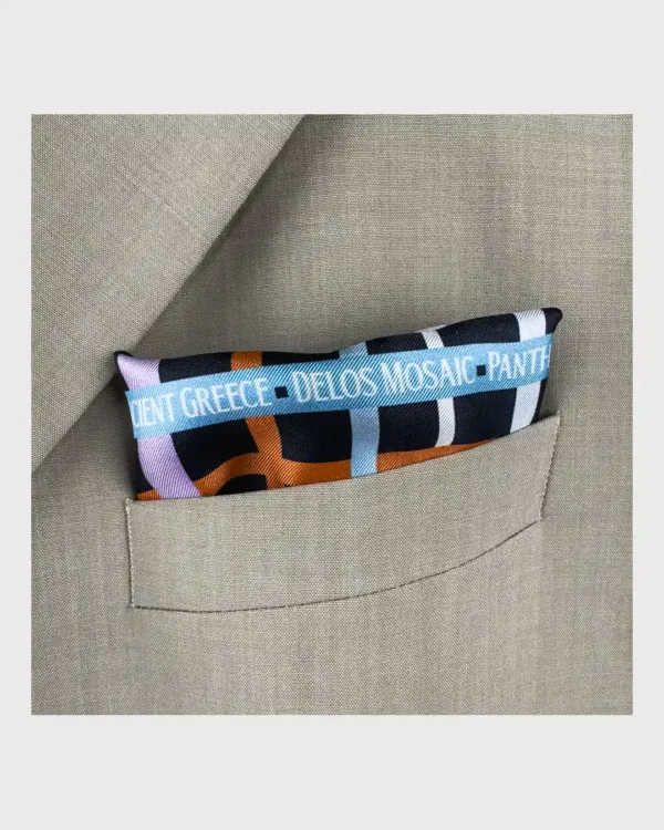 Ancient Greece Delos Mosaic Silk Scarf double face print - Image 2
